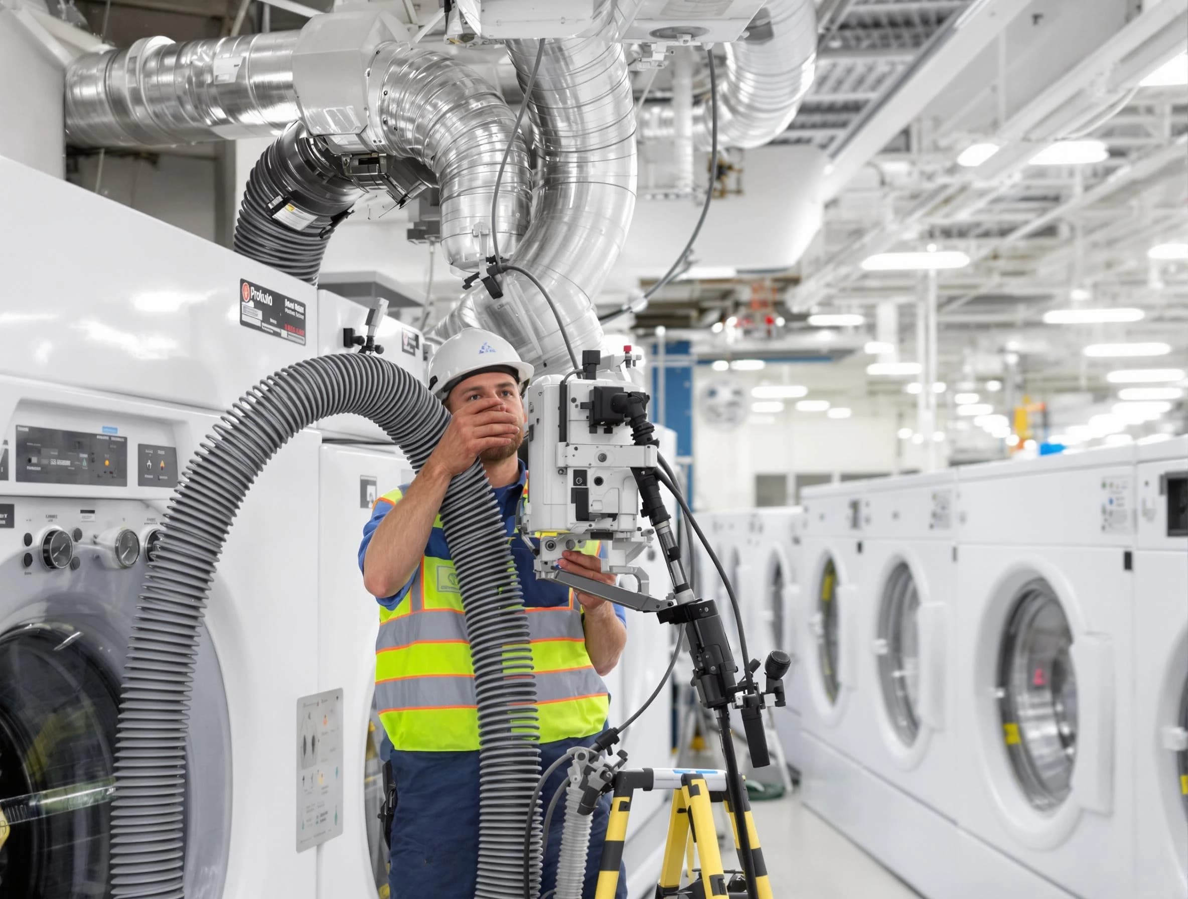 Ashland Dryer Vent Cleaning team performing commercial-grade dryer vent cleaning at a business facility in Ashland