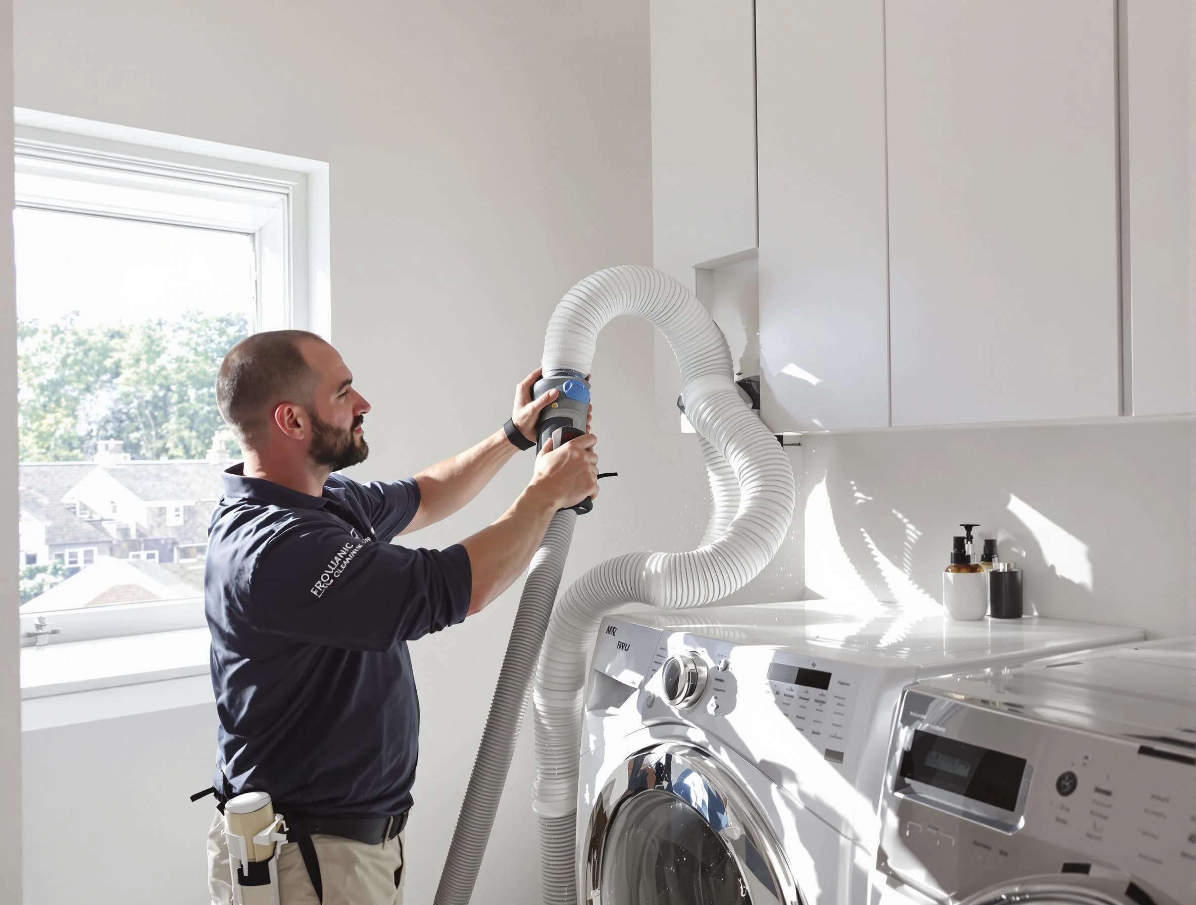 Certified Ashland Dryer Vent Cleaning technician performing dryer vent cleaning in Ashland