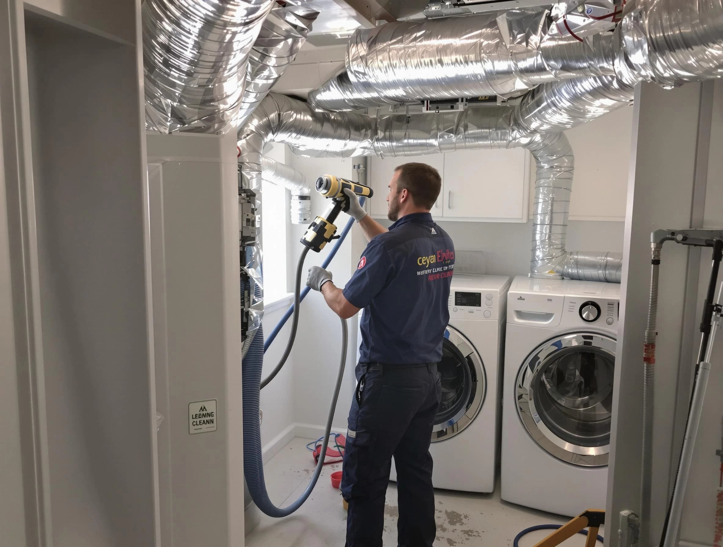 Ashland Dryer Vent Cleaning specialist using advanced equipment for thorough duct cleaning in Ashland