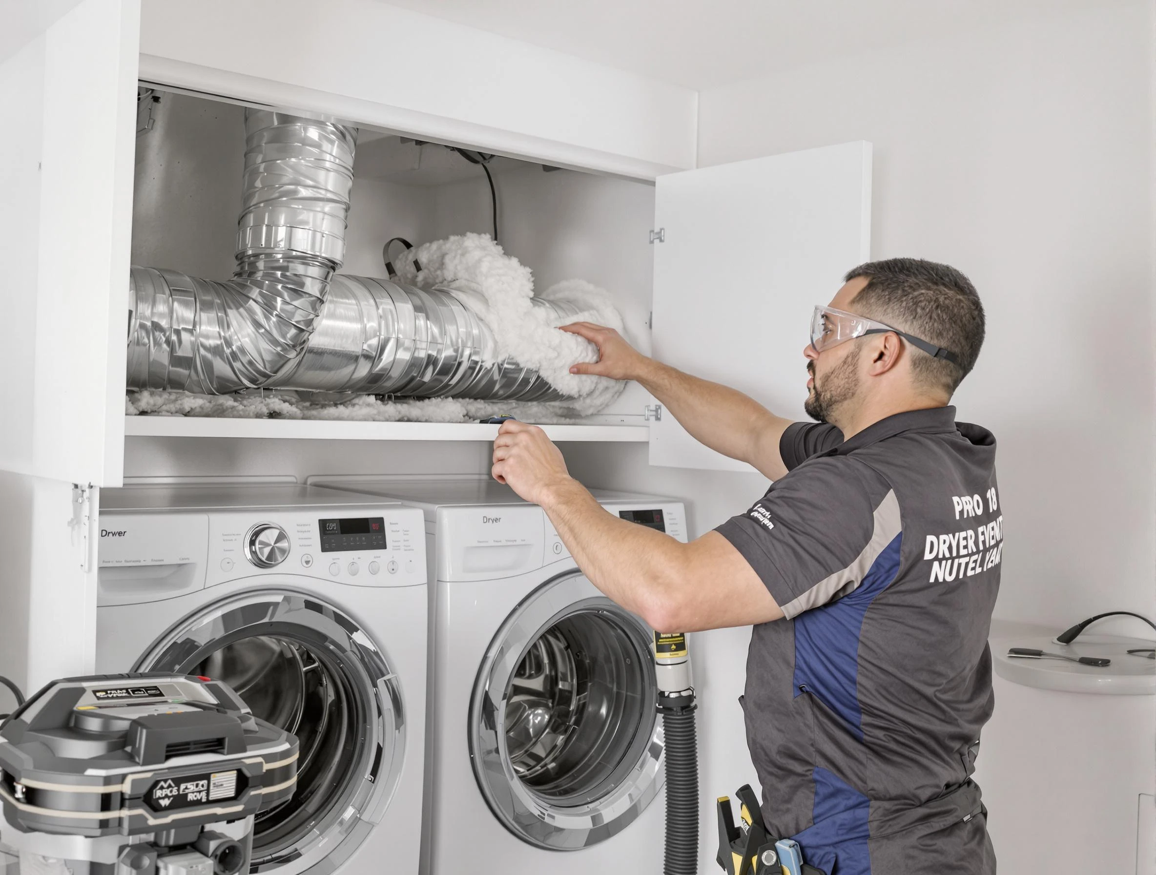 Ashland Dryer Vent Cleaning certified technician performing specialized gas dryer vent cleaning in Ashland
